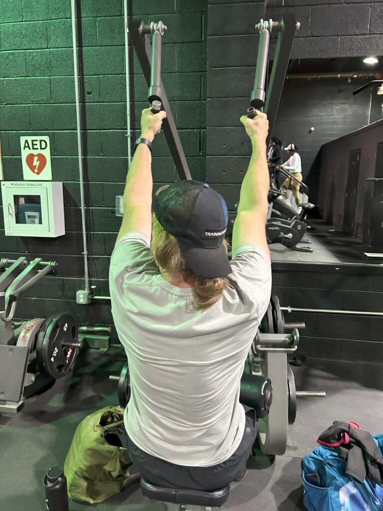 Man doing back exercise