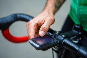 cycling computer with hand