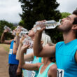 athletes drinking water