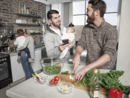 Family and friends enjoying a healthy meal together