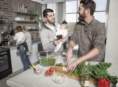 Family and friends enjoying a healthy meal together