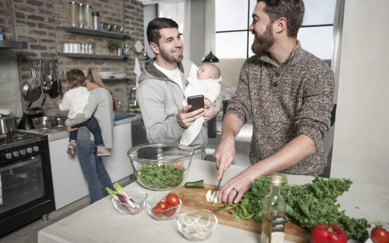 Family and friends enjoying a healthy meal together