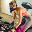 Woman performing VO2 Max test on Wattbike in a lab setting